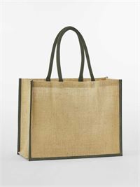 SHOPPER IN JUTA CON BORDI COLORATI